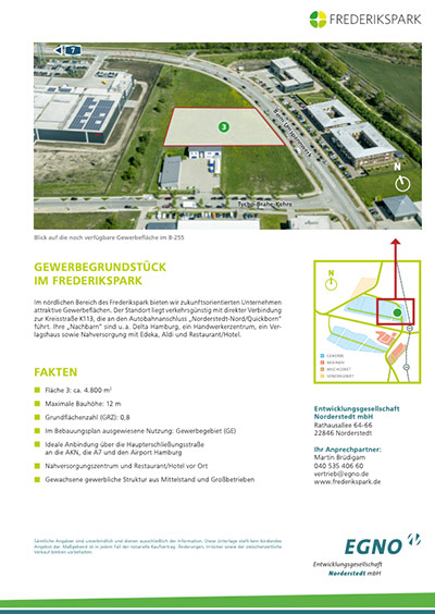 Deckblatt des PDF-Downloads „Frederikspark Factsheet Fläche 3“